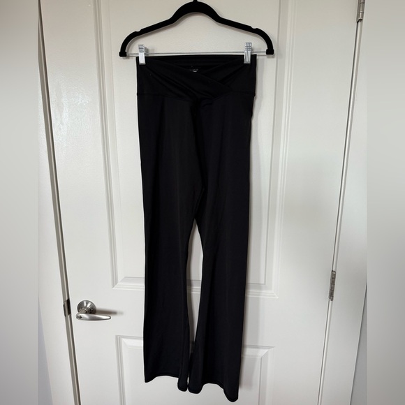 Black Women's Flared Leggings - Picture 2 of 3